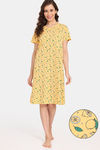 Rosaline Mystic Town Knit Cotton Knee Length Nightdress - Samoan Sun — thumbnail 1